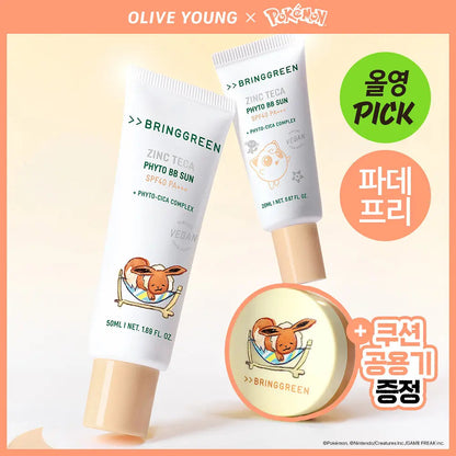 BRINGGREEN - Zinc Teca Phyto BB Sun 50ml + 20ml + Mini Cushion (Pokémon Collaboration)