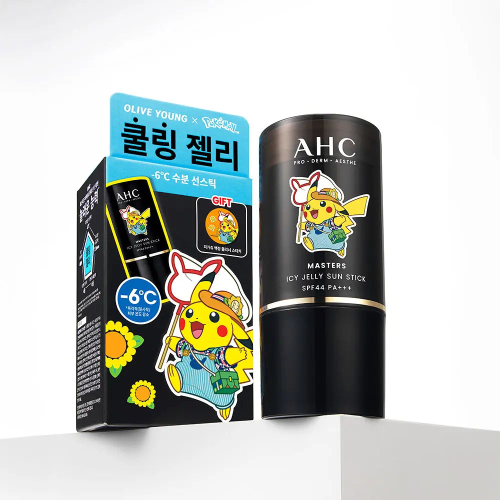 AHC - Masters Icy Jelly Sun Stick 14g (+ Pikachu Screen Cleaner) (Pokémon Collaboration)