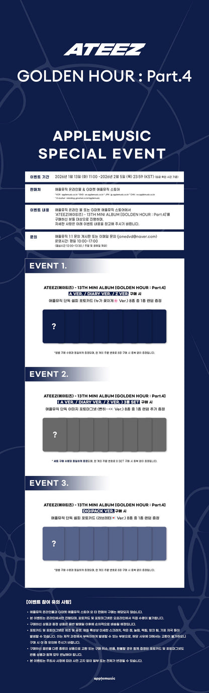 ATEEZ - 13th Mini Album GOLDEN HOUR : Part.4 (Digipack Ver. | Random Ver.)