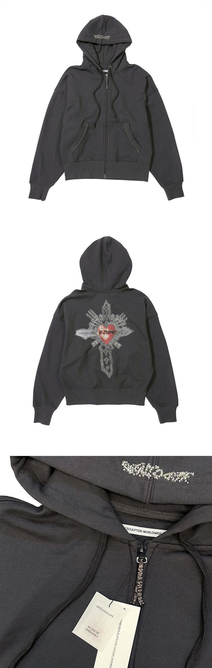 SCULPTOR - Beaded Saint Hoodie Zip-Up (aespa NINGNING Wear)