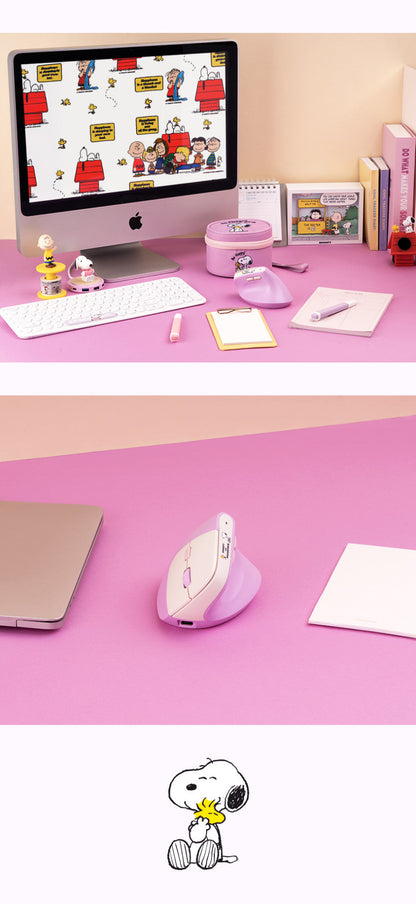 ROYCHE - Peanuts Snoopy Wireless Noise-Free Vertical Mouse