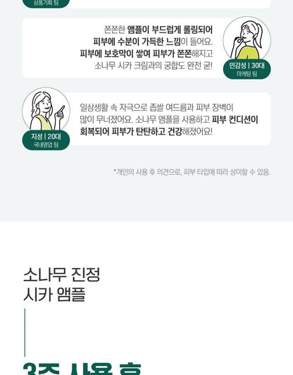ROUND LAB X Nunmeongi - Pine Calming Cica Ampoule 30ml + Refill 30ml + Facial Mask + Sticker