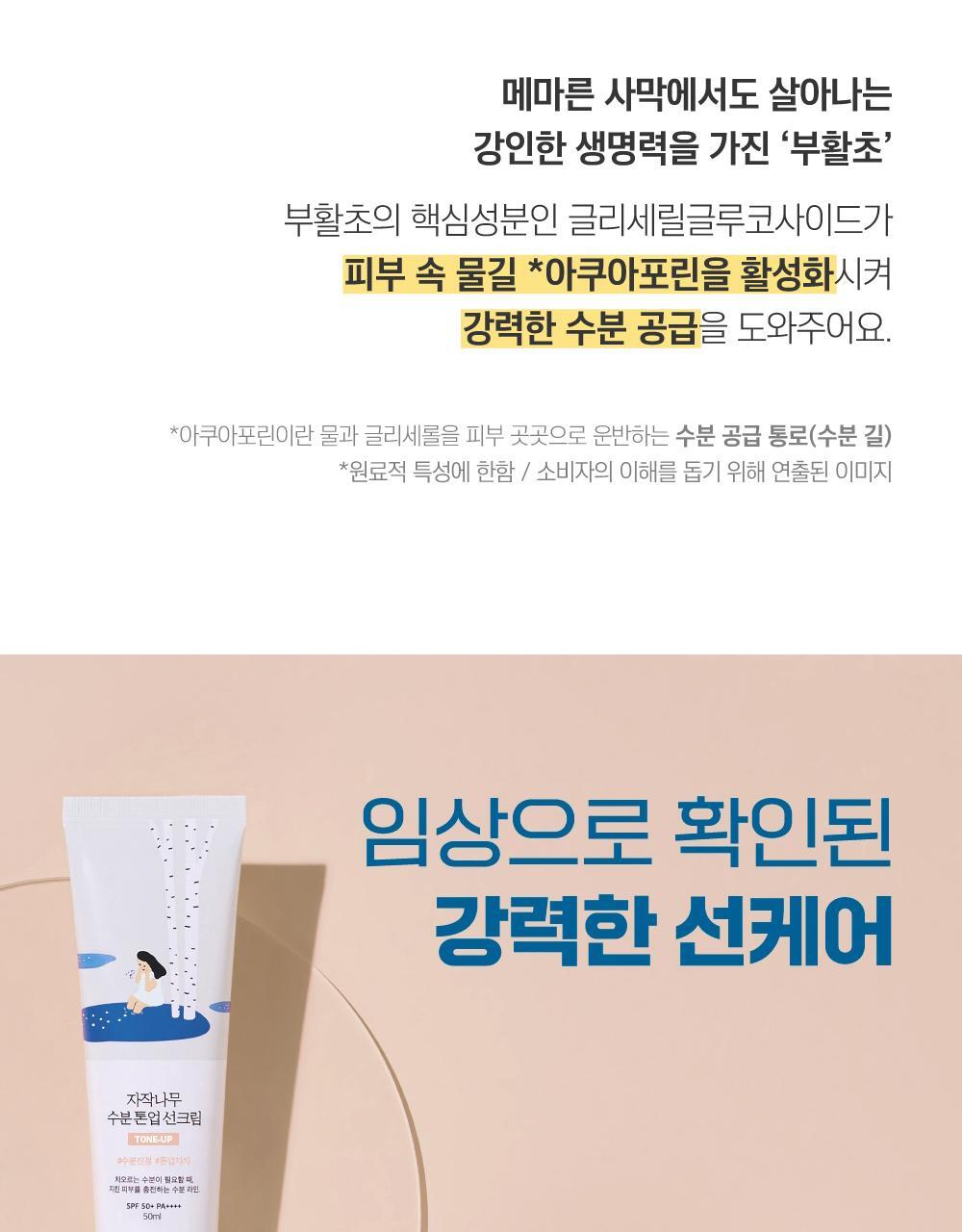 ROUND LAB X Nunmeongi - Birch Juice Moisturizing Tone-Up Sunscreen 50ml (1+1)