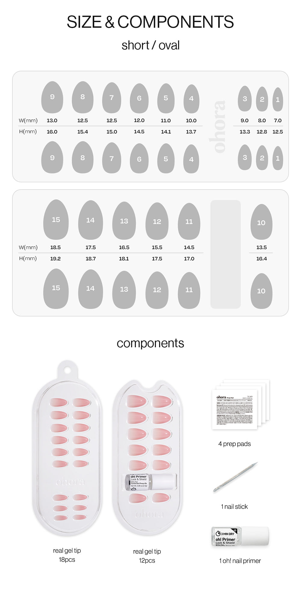 ohora - Cured Gel Press-On Nails (Short Oval)