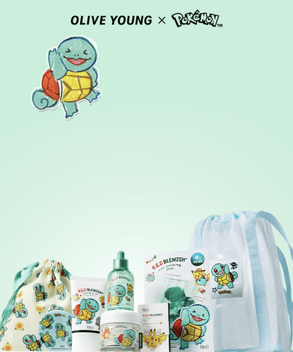 Dr.G - Red Blemish Clear Soothing Cream 70ml x 2ea + Mist + Squirtle Mesh Bag (Pokémon Collaboration)