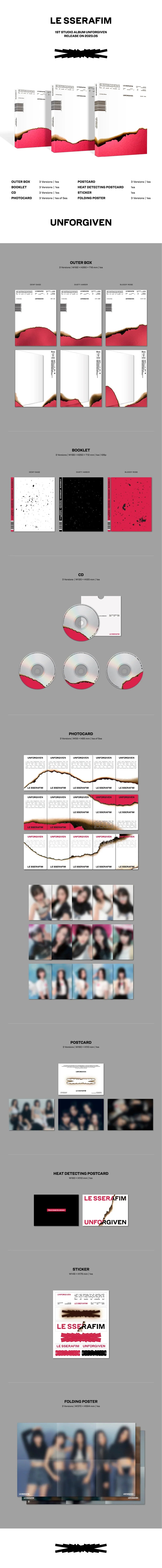 LE SSERAFIM - 1st Studio Album *UNFORGIVEN* (Random Ver.)