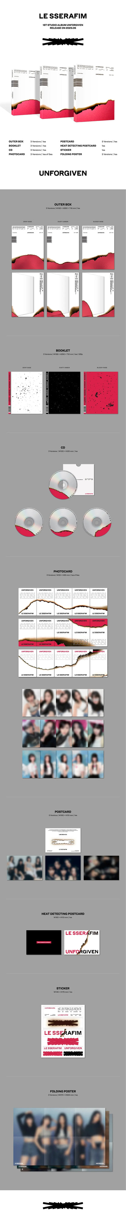 LE SSERAFIM - 1st Studio Album *UNFORGIVEN* (Random Ver.)