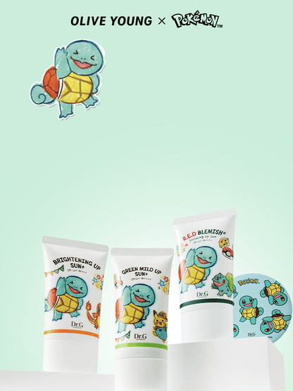 Dr.G - Red Blemish Soothing Up Sun Block 50ml x 2ea + Squirtle Mini Mirror (Pokémon Collaboration)