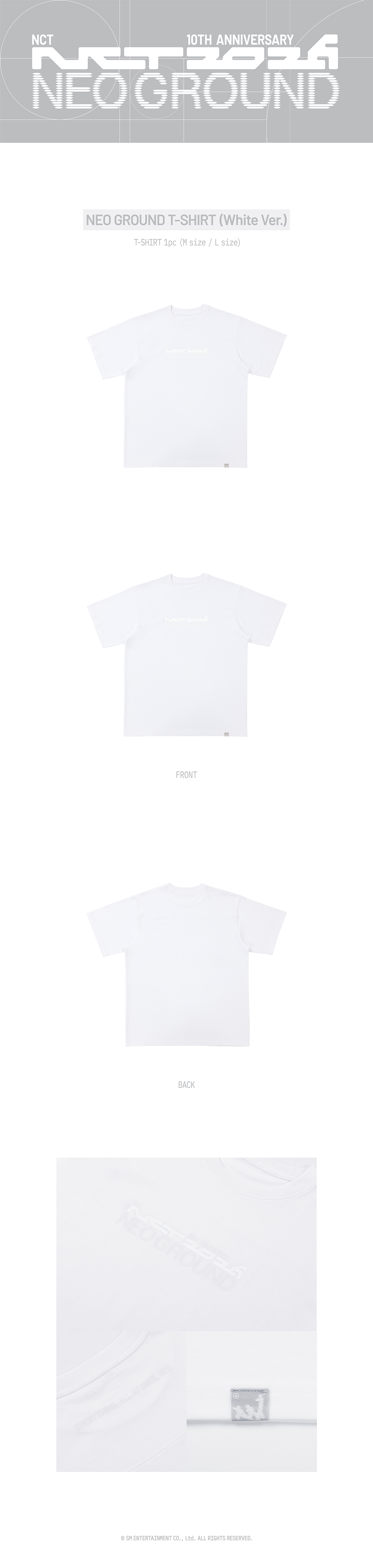 [PRE-ORDER] NCT - T-Shirt (White) (NCT 10TH ANNIVERSARY NCT 2026 POP UP : NEO GROUND MD)