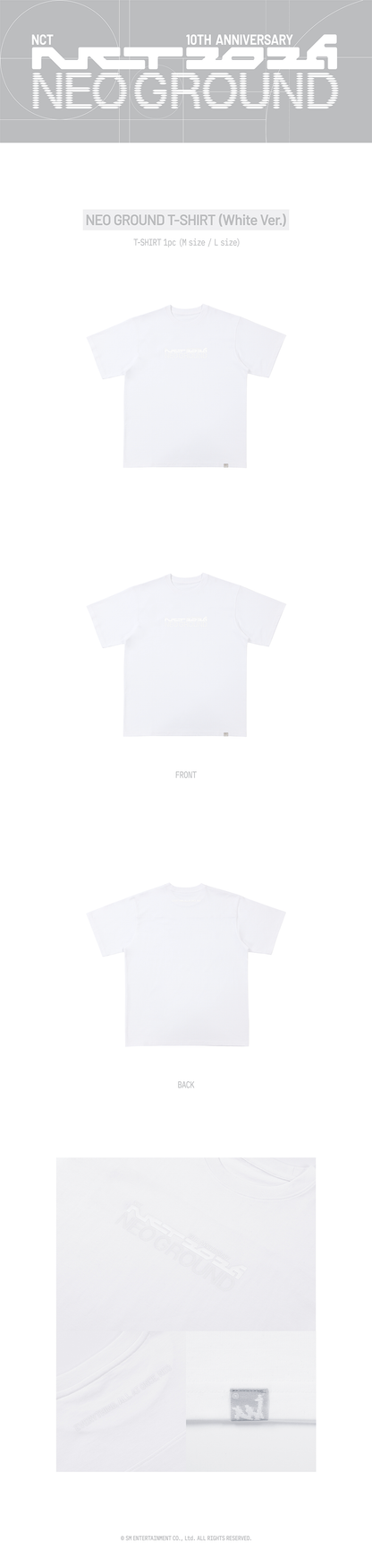 [PRE-ORDER] NCT - T-Shirt (White) (NCT 10TH ANNIVERSARY NCT 2026 POP UP : NEO GROUND MD)