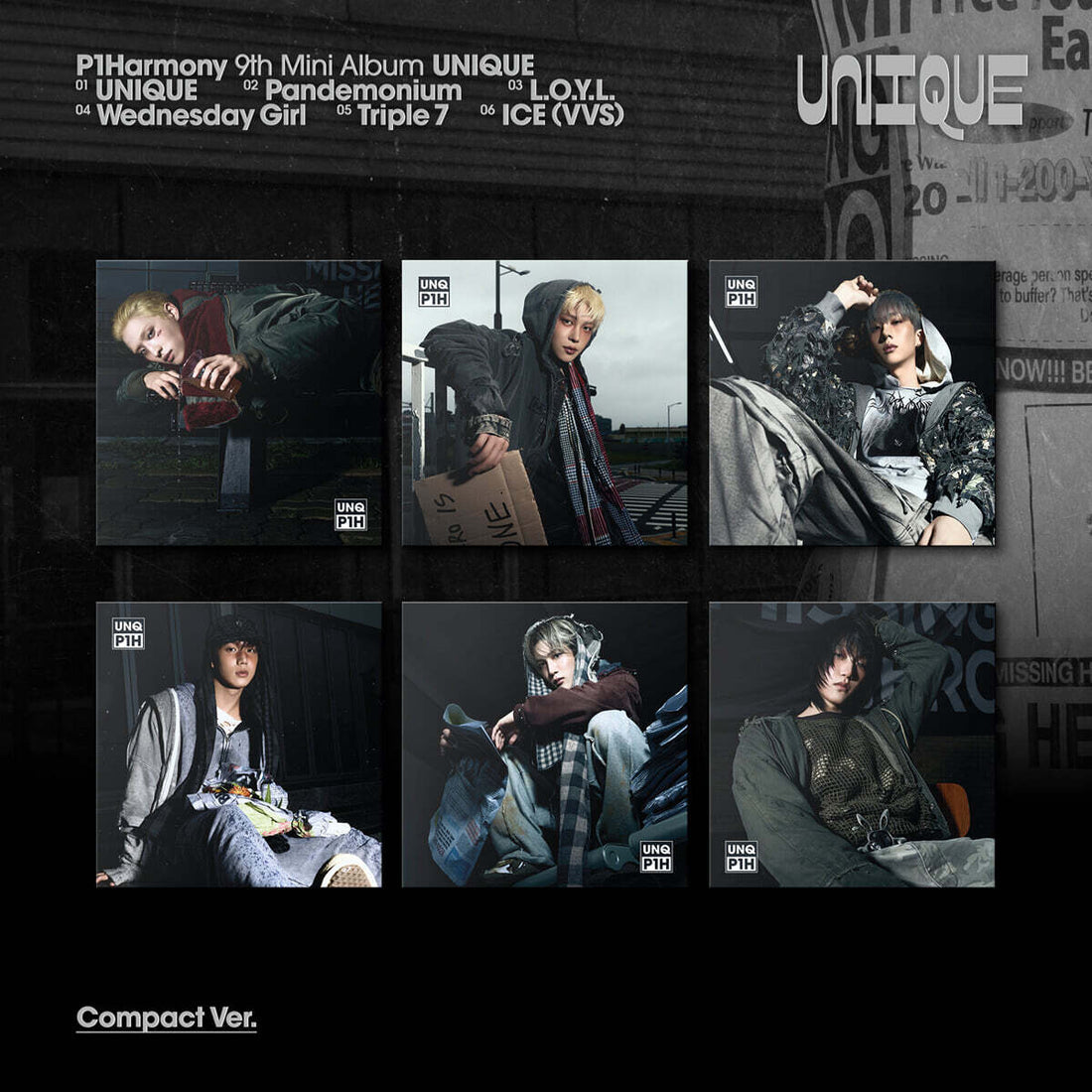 P1Harmony - UNIQUE (Compact Ver.) - 9th Mini Album - FNC ENTERTAINMENT ...