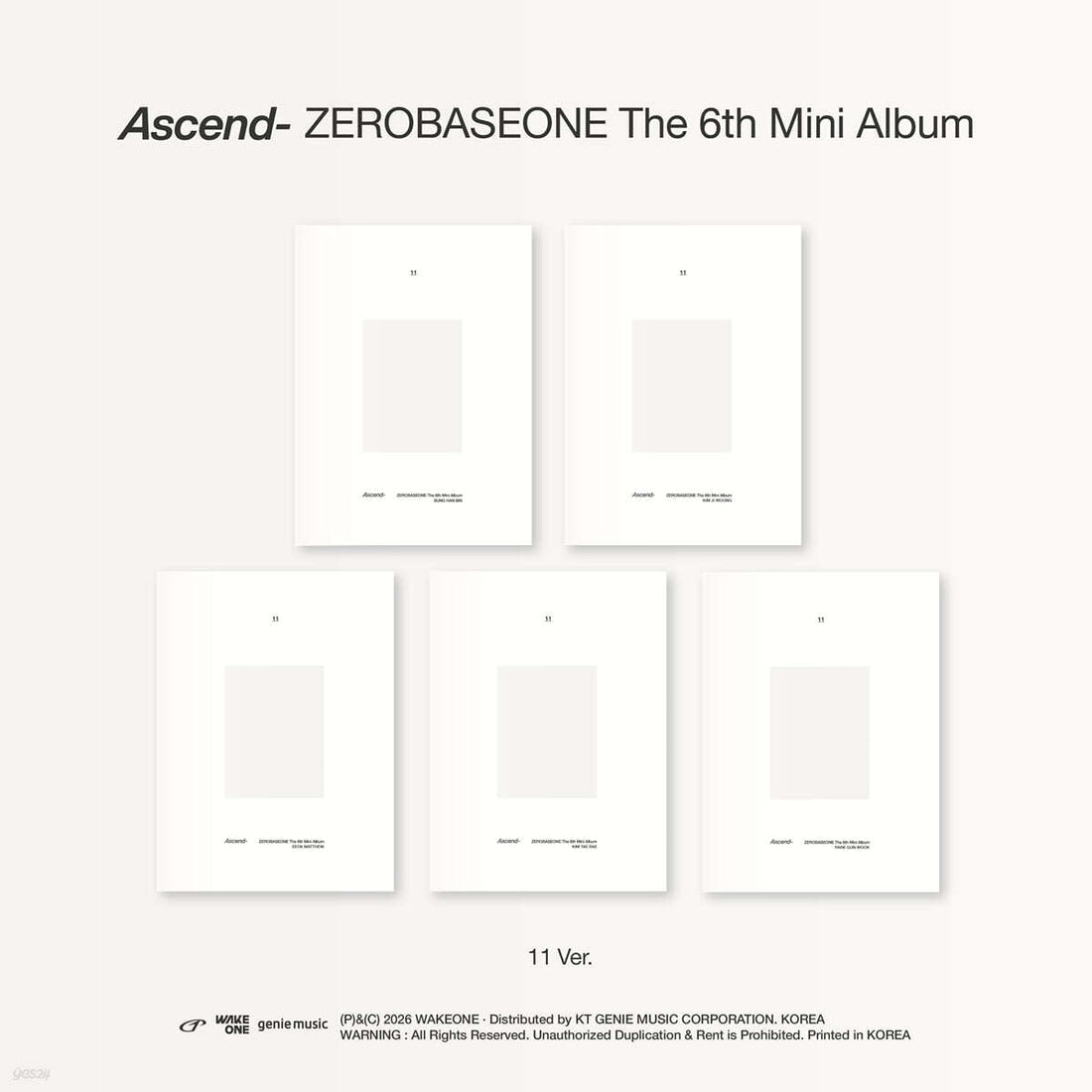 [PRE-ORDER] ZEROBASEONE - Ascend (6th Mini Album) (11 Ver.)