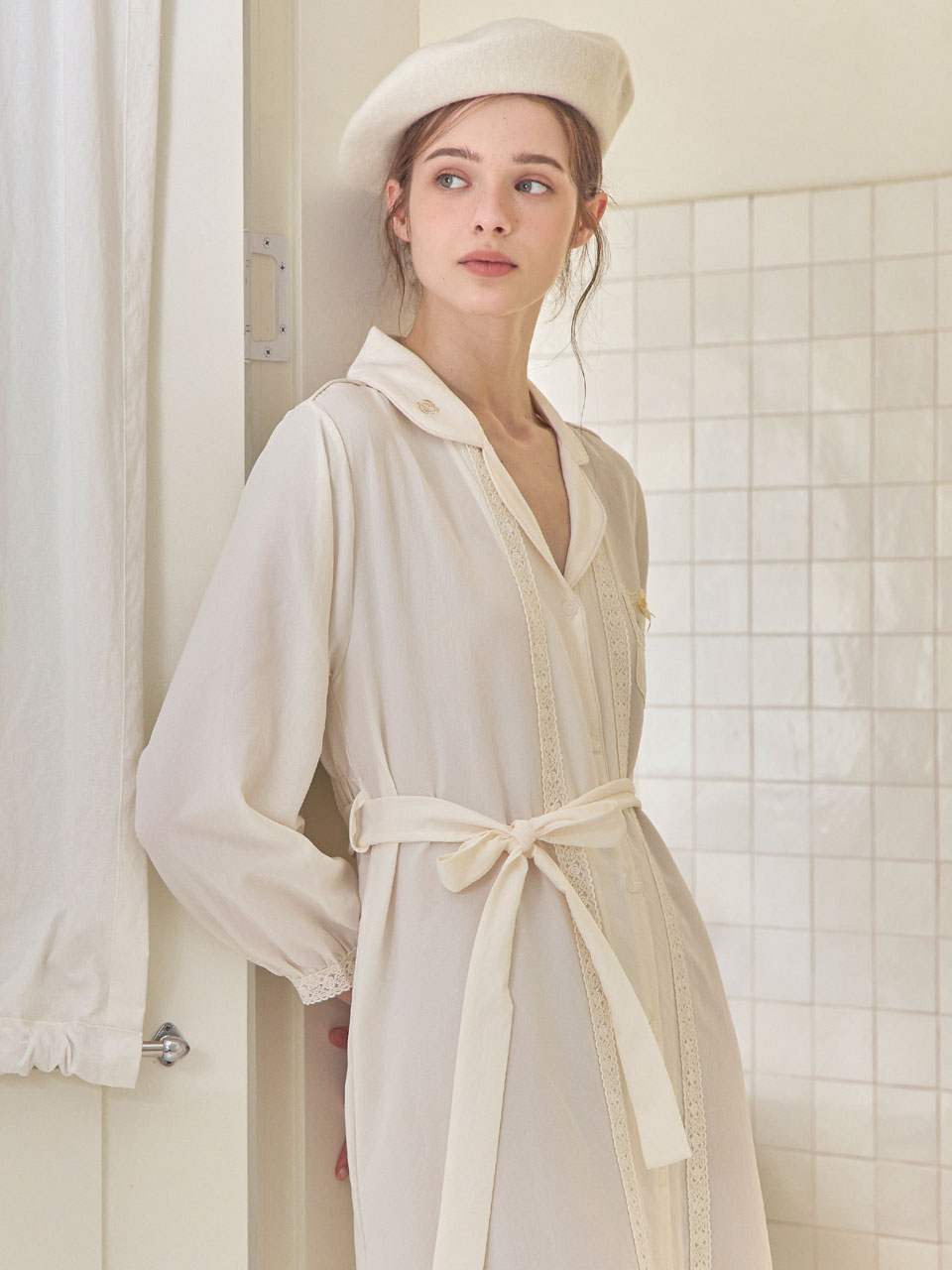 LUNALUZ WOMEN Teah Sandwashing Shirt Robe Dress