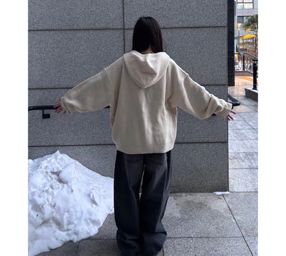 Huecloset - Lettering Hooded Zip-Up Knit (ATEEZ Wear)