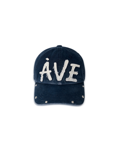Avie muah - Applique Vintage Rivet Ballcap - Navy