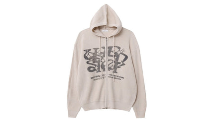 Huecloset - Lettering Hooded Zip-Up Knit (ATEEZ Wear)