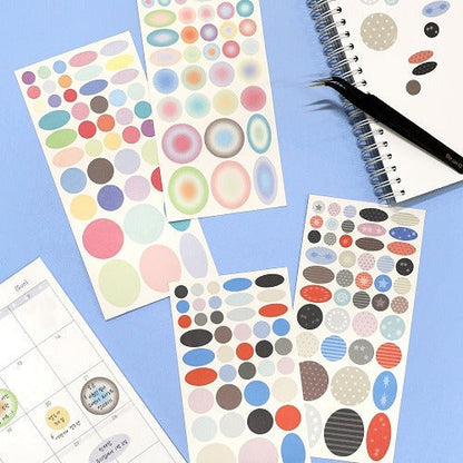 Be on D - Daily Dot Sticker Set (2 Sheets) - Pastel Blush