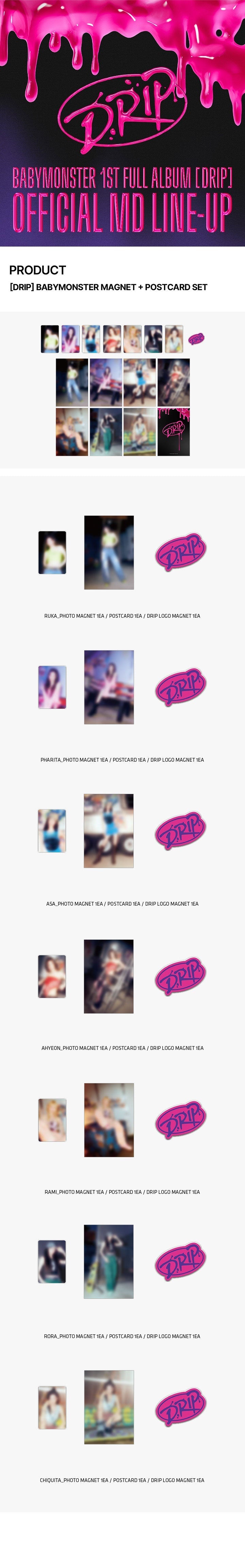 BABYMONSTER - DRIP Magnet + Postcard Set