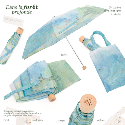 HERITAGE LINE - Forest Eco Bag Umbrella (UV-Coated Sun & Rain Umbrella)