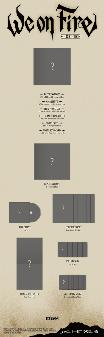 &TEAM - We on Fire (3rd EP Album) Solo Edition (Random Ver.)