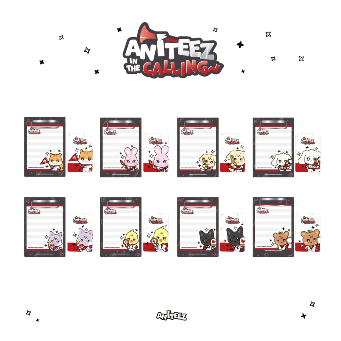 ATEEZ Aniteez Mini Clipboard & Memo Pad - JJONGbear