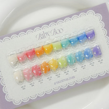 YOGURT NAIL - 2026 Spring New Release Baby Boo Ink Gel (10-Color Set) (8g x 10 Colors)