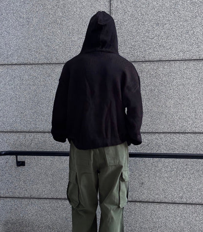 Huecloset - Lettering Hooded Zip-Up Knit (ATEEZ Wear)