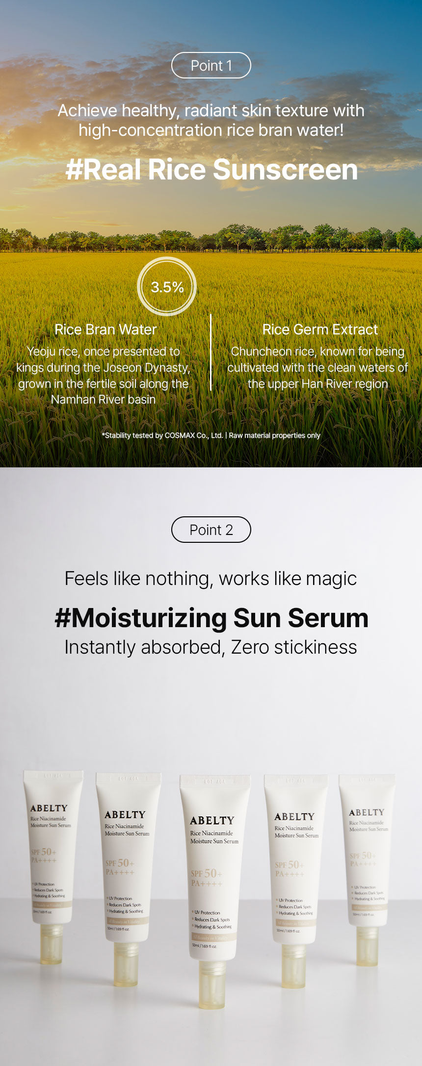 [DKinNY] ABELTY RICE NIACINAMIDE MOISTURE SUN SERUM