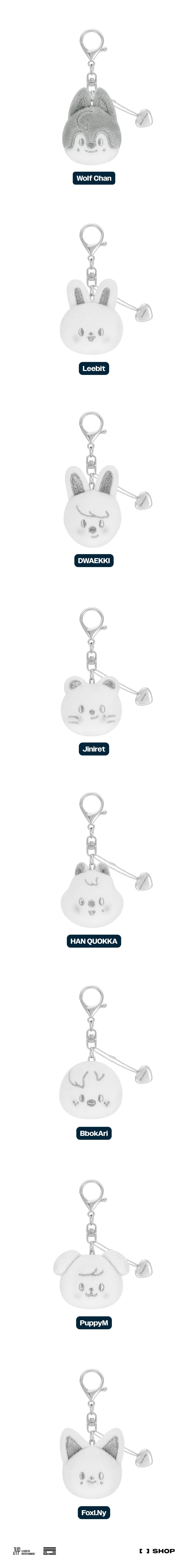 Stray Kids - [dominATE : celebrATE] SKZOO Face Keyring Silver Ver. [Wolf Chan]