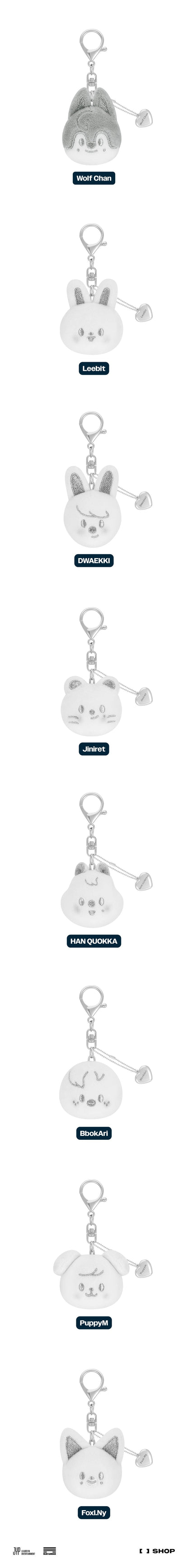 Stray Kids - [dominATE : celebrATE] SKZOO Face Keyring Silver Ver. [Wolf Chan]