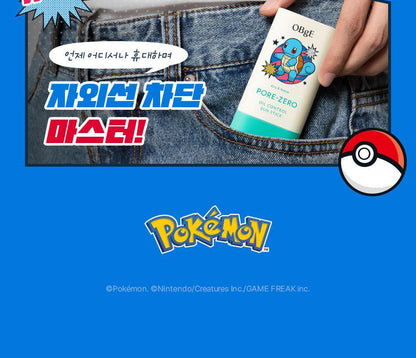 OBgE - Pore Zero Oil Control Sun Stick 18g + Squirtle Pouch (Pokémon Collaboration)