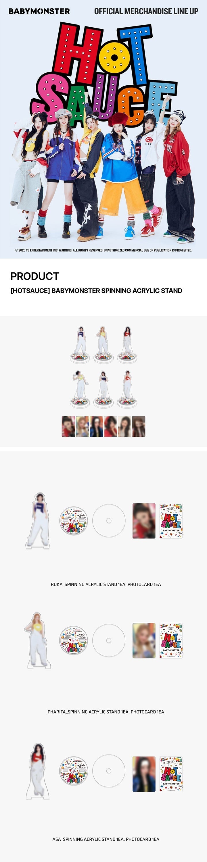 BABYMONSTER - HOTSAUCE Spinning Acrylic Stand