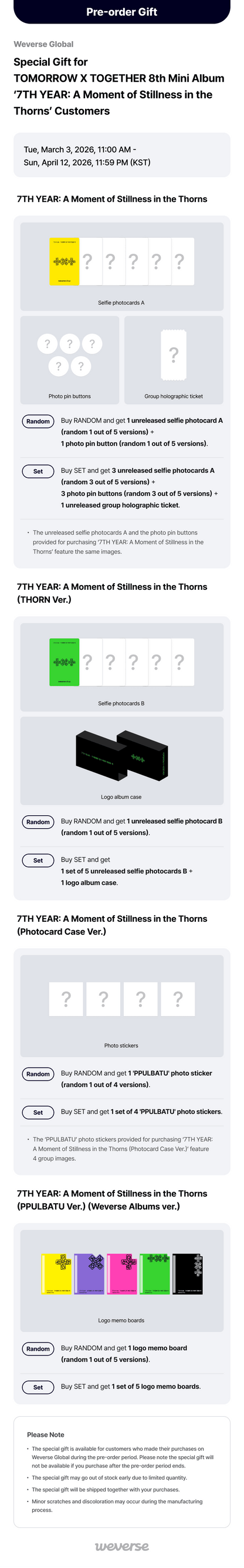 TOMORROW X TOGETHER - A Moment of Stillness in the Thorns (8th Mini Album) Photocard Case Ver.