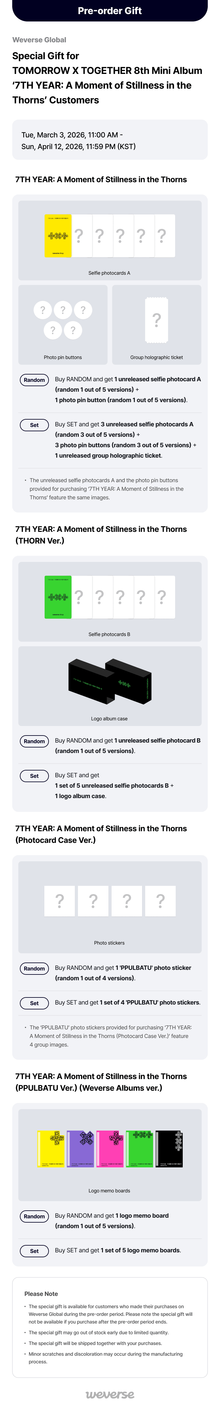 TOMORROW X TOGETHER - A Moment of Stillness in the Thorns (8th Mini Album) Photocard Case Ver.