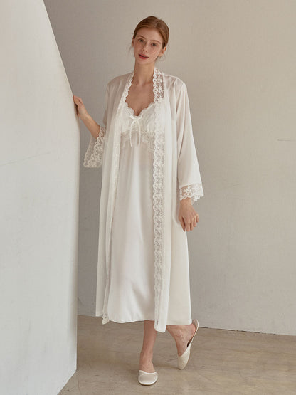 LUNALUZ WOMEN Audrey Slip Robe Set