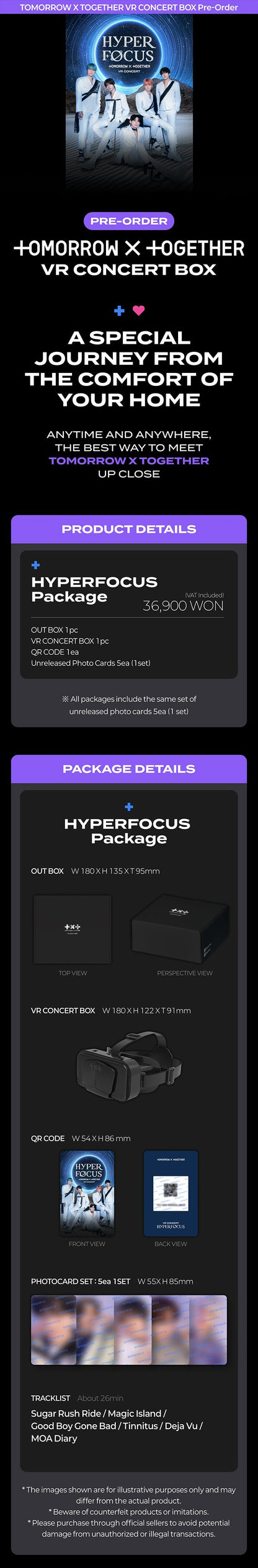TOMORROW X TOGETHER - VR Concert Box HYPERFOCUS Package