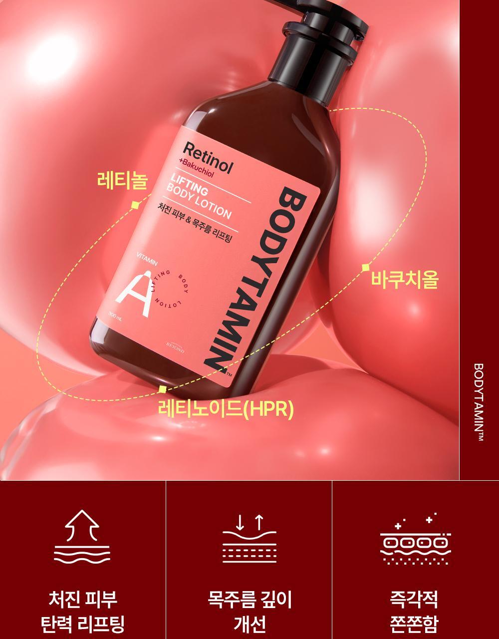 BEYOND - Bodytamin Retinol Lifting Body Lotion 300ml + Charmander Body Gua Sha (Pokémon Collaboration)
