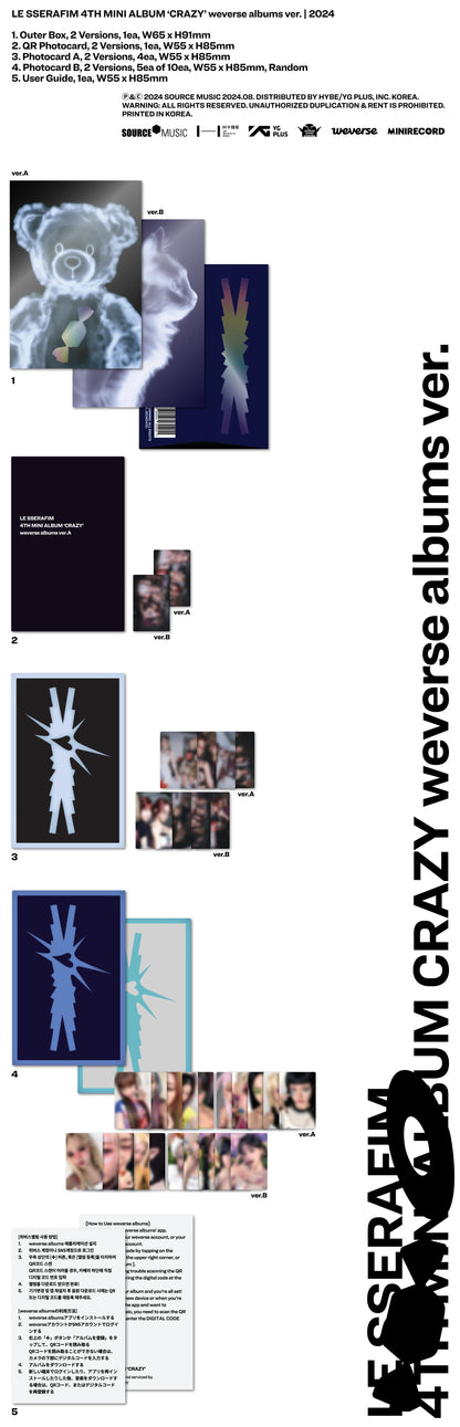 LE SSERAFIM - CRAZY (4th Mini Album) (Weverse Albums Ver.)
