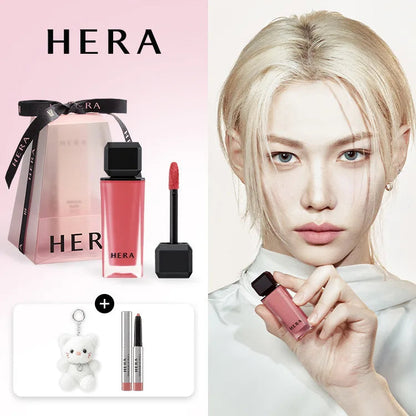 HERA - Sensual Powder Matte Liquid + Cat Keychain + Pink Hazel Lip Pencil (Felix Pick) - #499 Rosy Suede