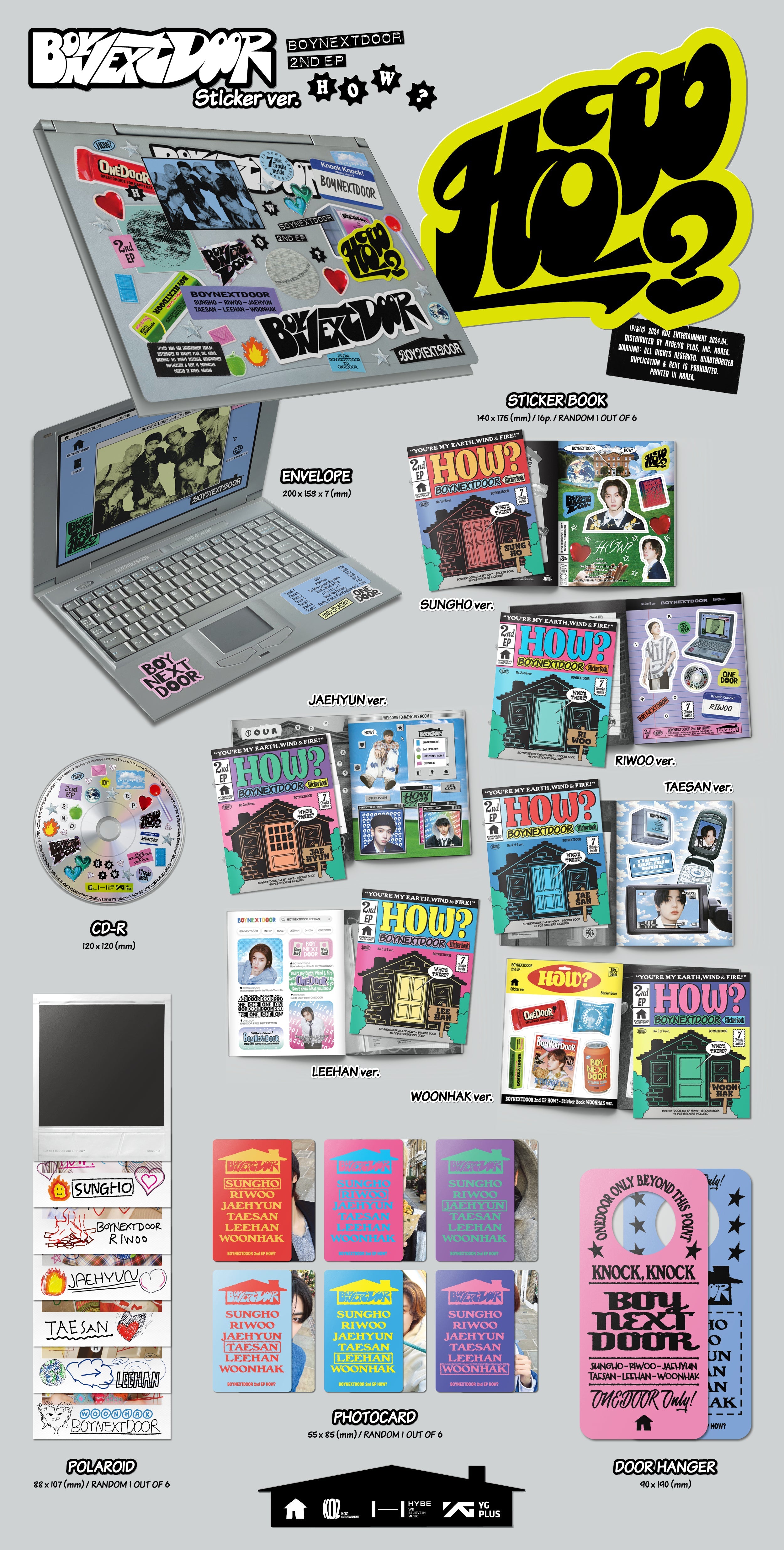 BOYNEXTDOOR - HOW? (2nd EP) Sticker Ver.