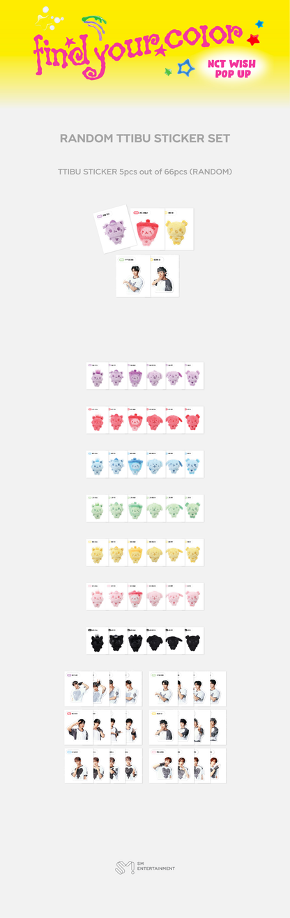 NCT WISH - FIND YOUR COLOR Random TTIBU Sticker Set [PRE-ORDER]