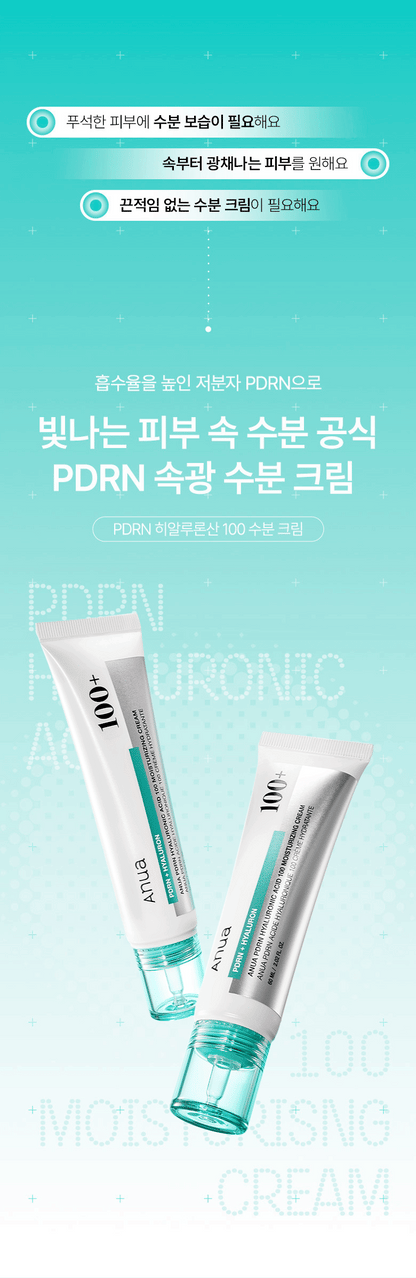 Anua - PDRN Hyaluronic Acid 100 Moisturizing Cream 60ml (+60ml)