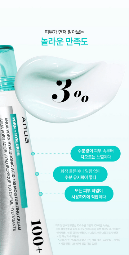 Anua - PDRN Hyaluronic Acid 100 Moisturizing Cream 60ml (+60ml)