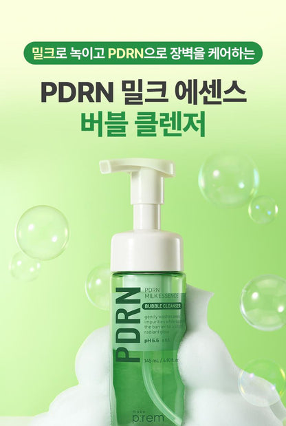 make p:rem - PDRN Milk Essence Bubble Cleanser 145ml + PDRN Cleansing Milk 21ml