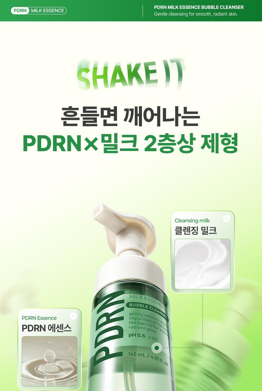 make p:rem - PDRN Milk Essence Bubble Cleanser 145ml + PDRN Cleansing Milk 21ml