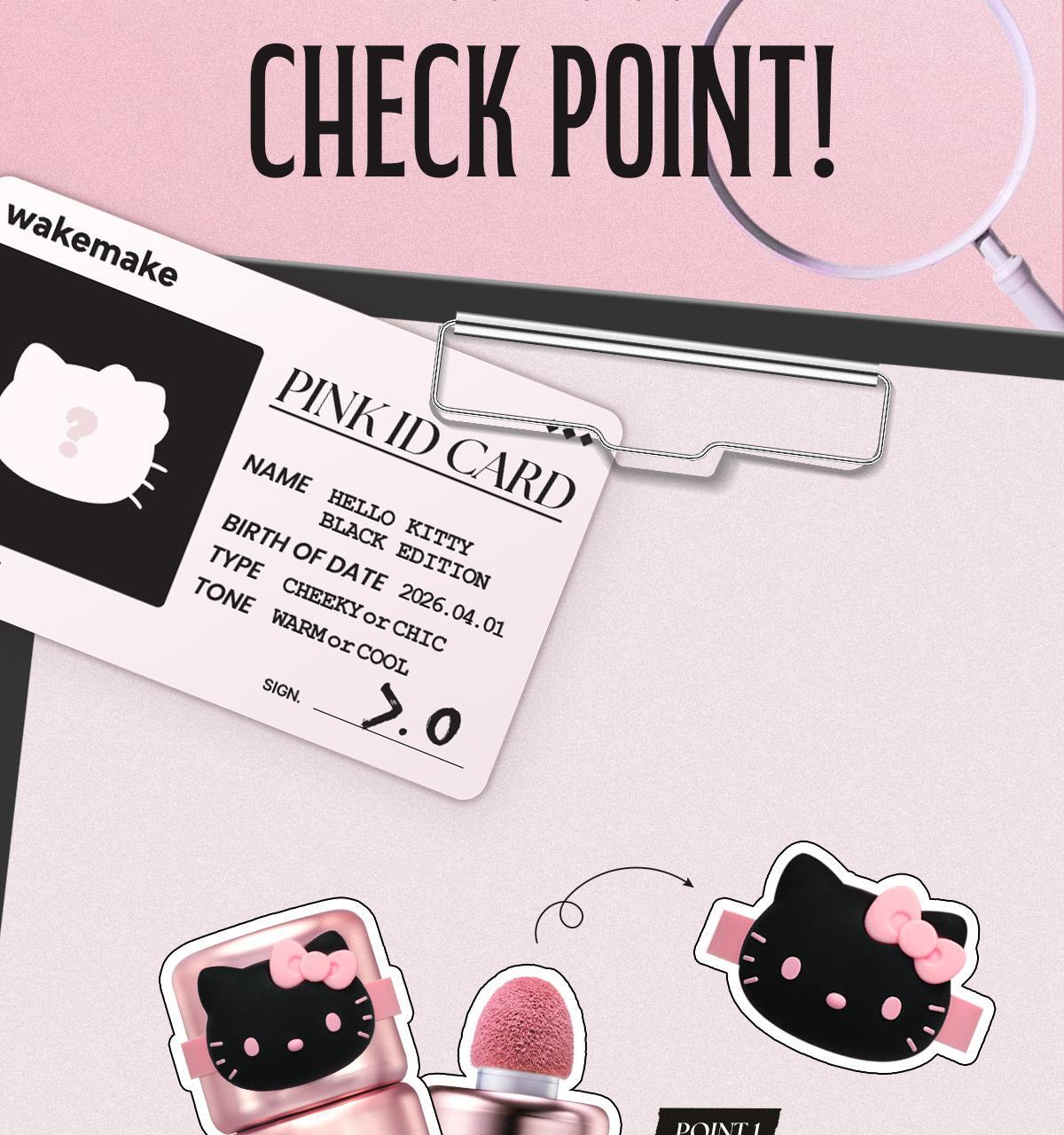 WAKEMAKE - Shaking Blur Cheek (Hello Kitty Black Edition)