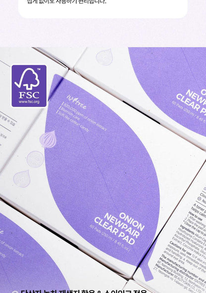ISNTREE - Onion Newpair Clear Pad (60 + 20 Pads) (NCT JAEMIN Pick)