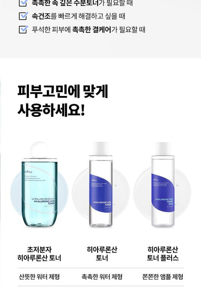 ISNTREE - Ultra-Low Molecular Hyaluronic Acid Toner 300ml (NCT JAEMIN Pick)