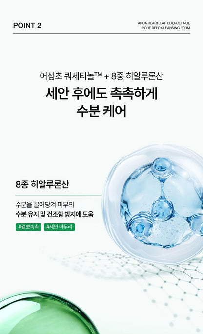 Anua - Heartleaf Quercetinol Pore Deep Cleansing Foam 150ml (1+1)