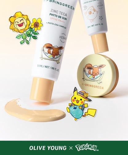 BRINGGREEN - Zinc Teca Phyto BB Sun 50ml + 20ml + Mini Cushion (Pokémon Collaboration)